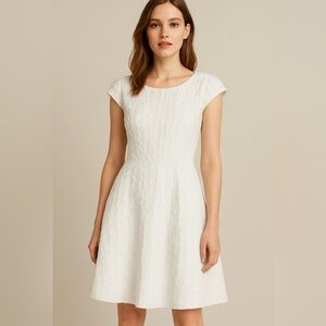 ASOS CREAM WHITE  FAUX FUR TEXTURED MINI DRESS 12 NWT